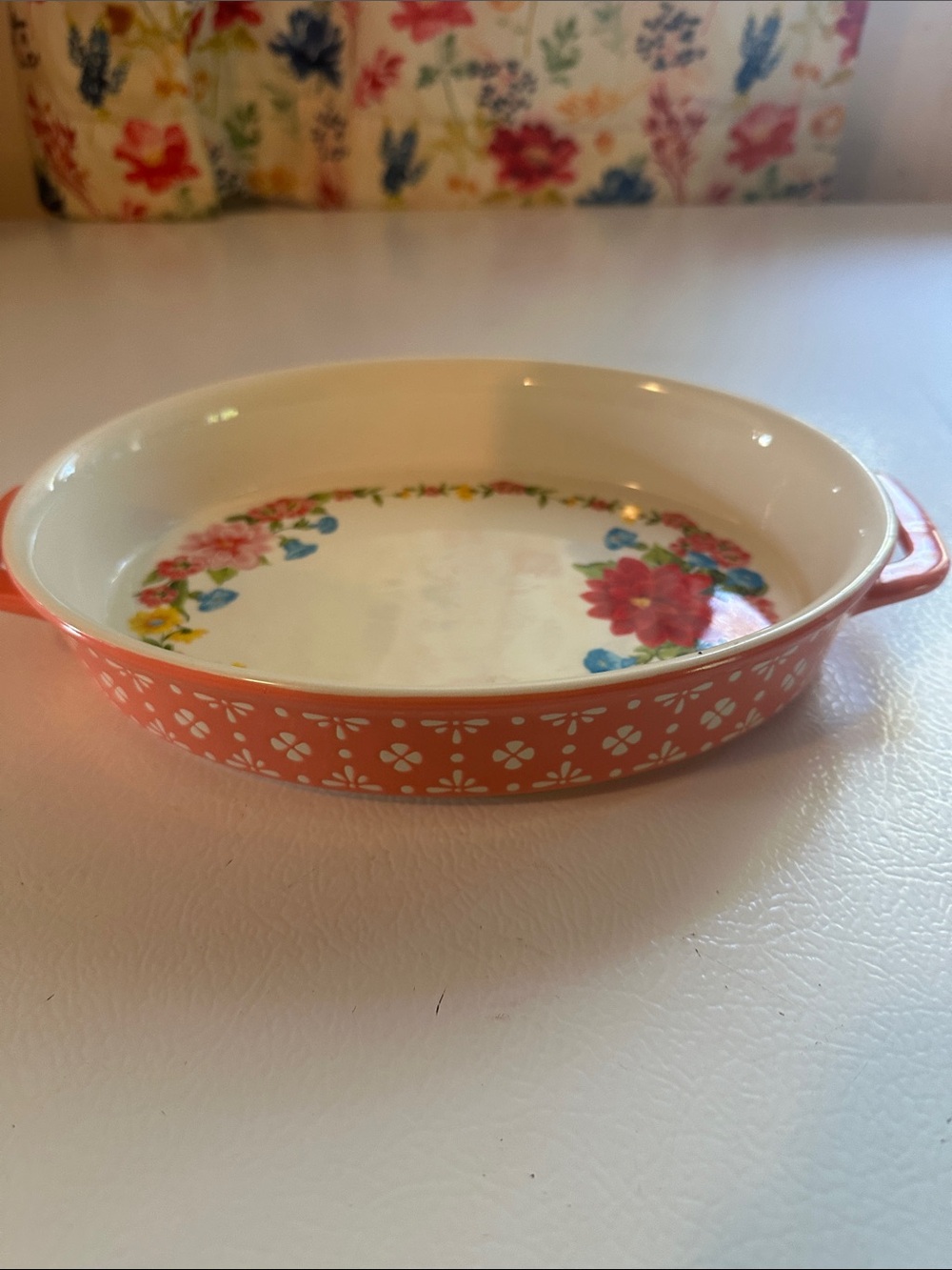 The Pioneer Woman Sweet Rose Coral Ceramic Serving Dish